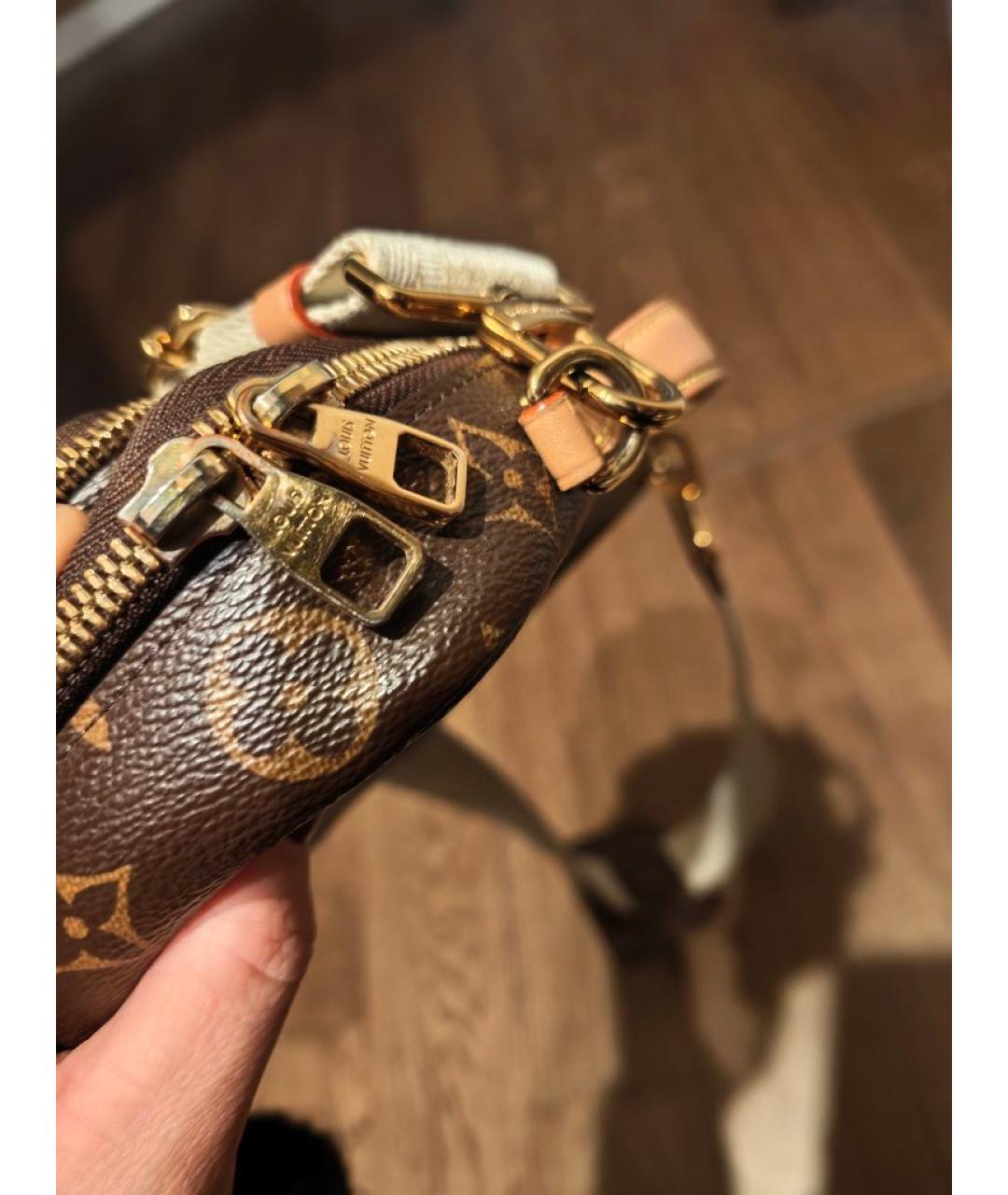 LOUIS VUITTON Коричневая кожаная сумка через плечо, фото 5
