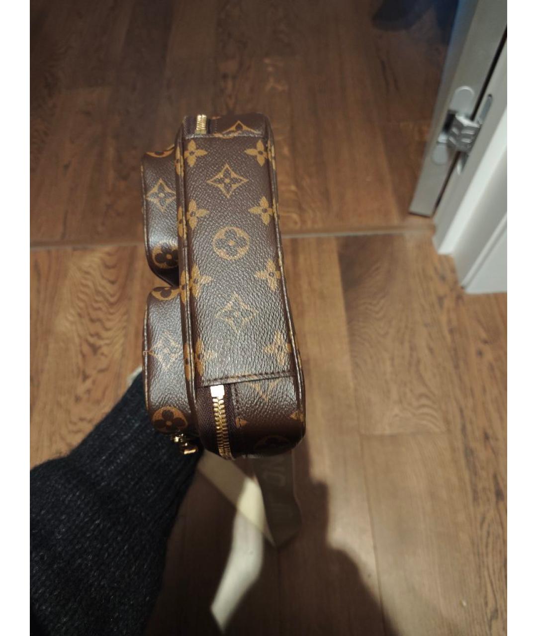 LOUIS VUITTON Коричневая кожаная сумка через плечо, фото 3
