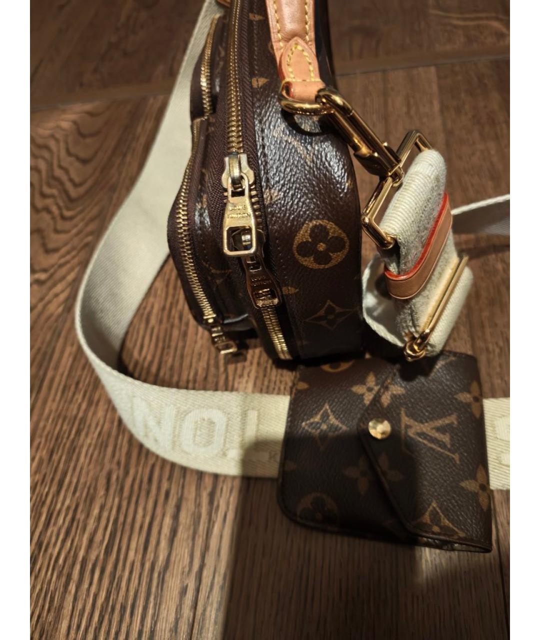 LOUIS VUITTON Коричневая кожаная сумка через плечо, фото 4