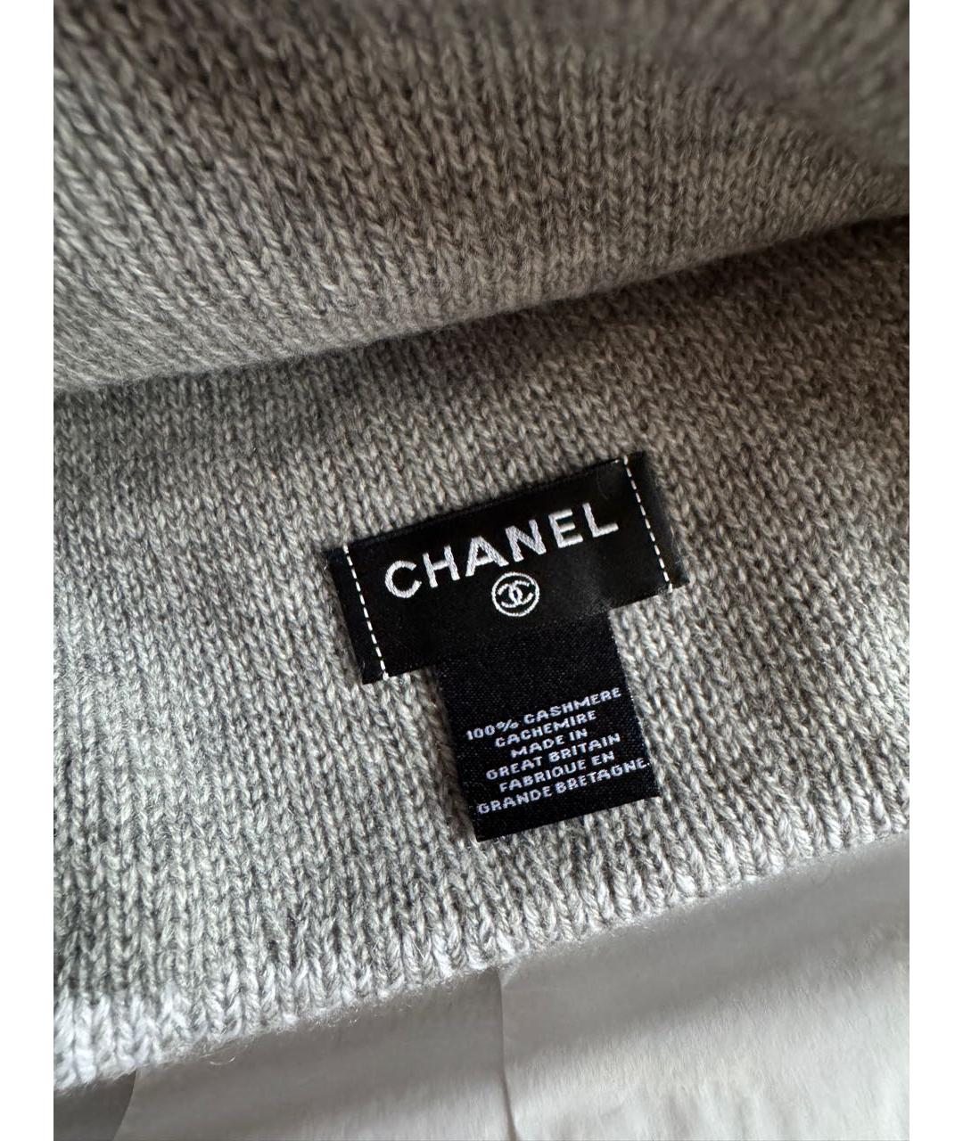 CHANEL Серая кашемировая шапка, фото 3