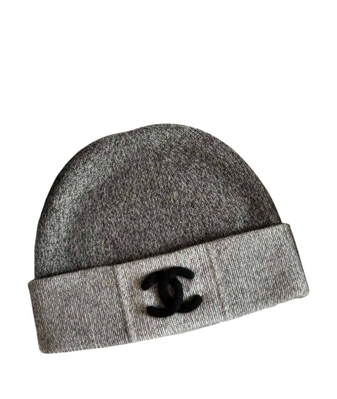 CHANEL Серая кашемировая шапка, фото 1
