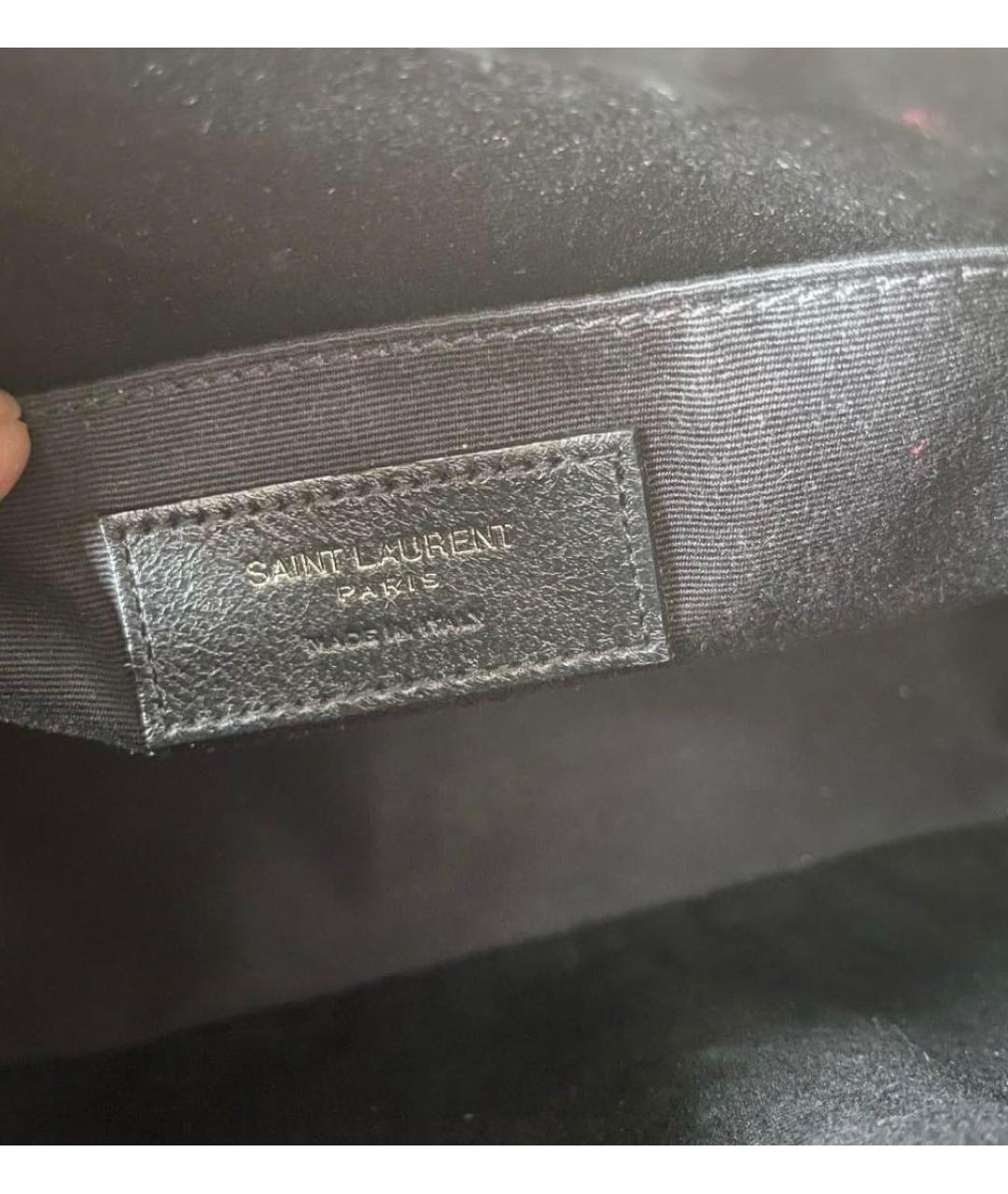 SAINT LAURENT Черная кожаная сумка тоут, фото 7