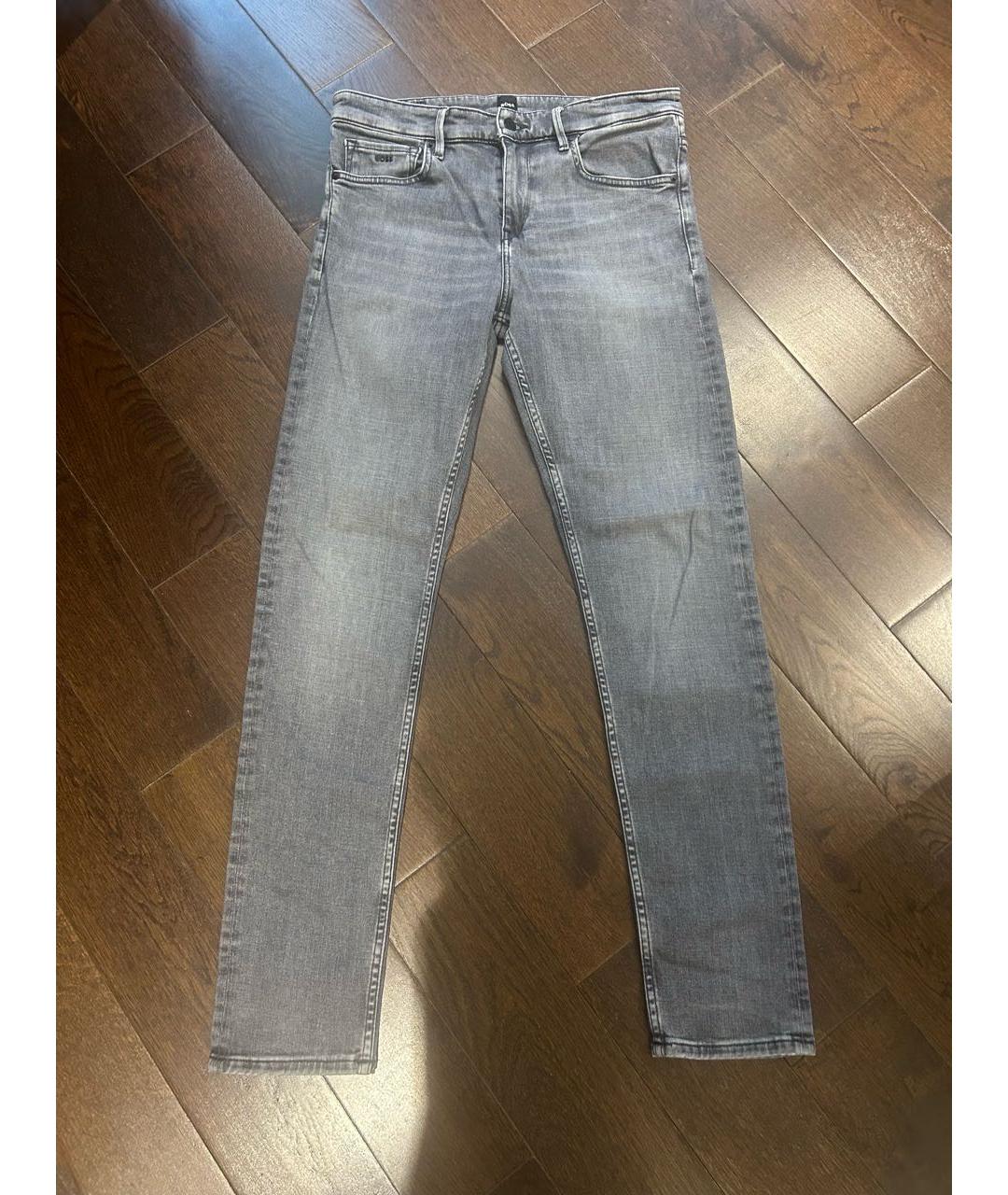 HUGO BOSS Антрацитовые хлопко-эластановые джинсы, фото 9