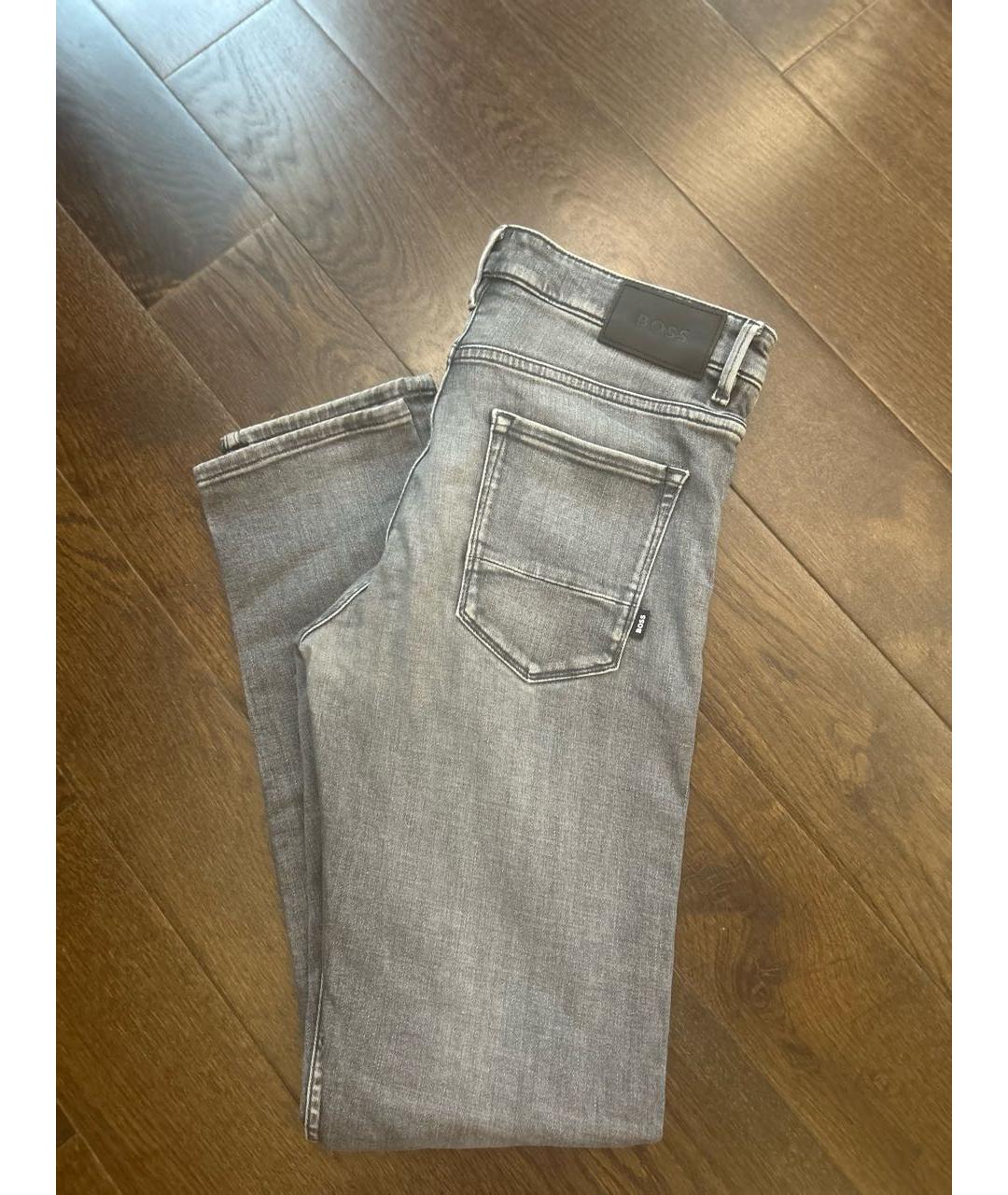 HUGO BOSS Антрацитовые хлопко-эластановые джинсы, фото 5