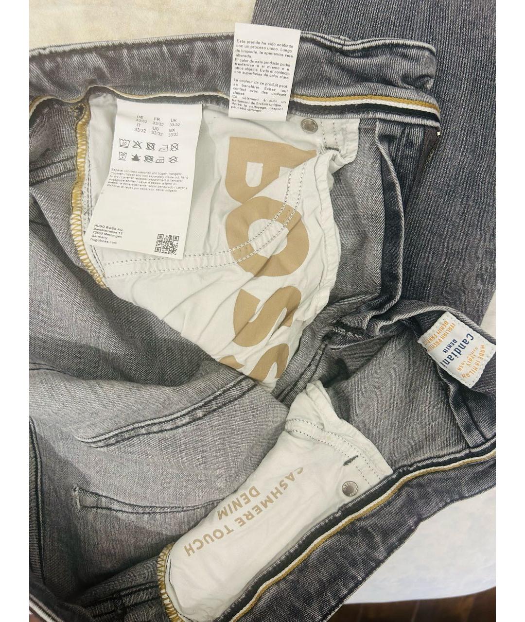 HUGO BOSS Антрацитовые хлопко-эластановые джинсы, фото 7
