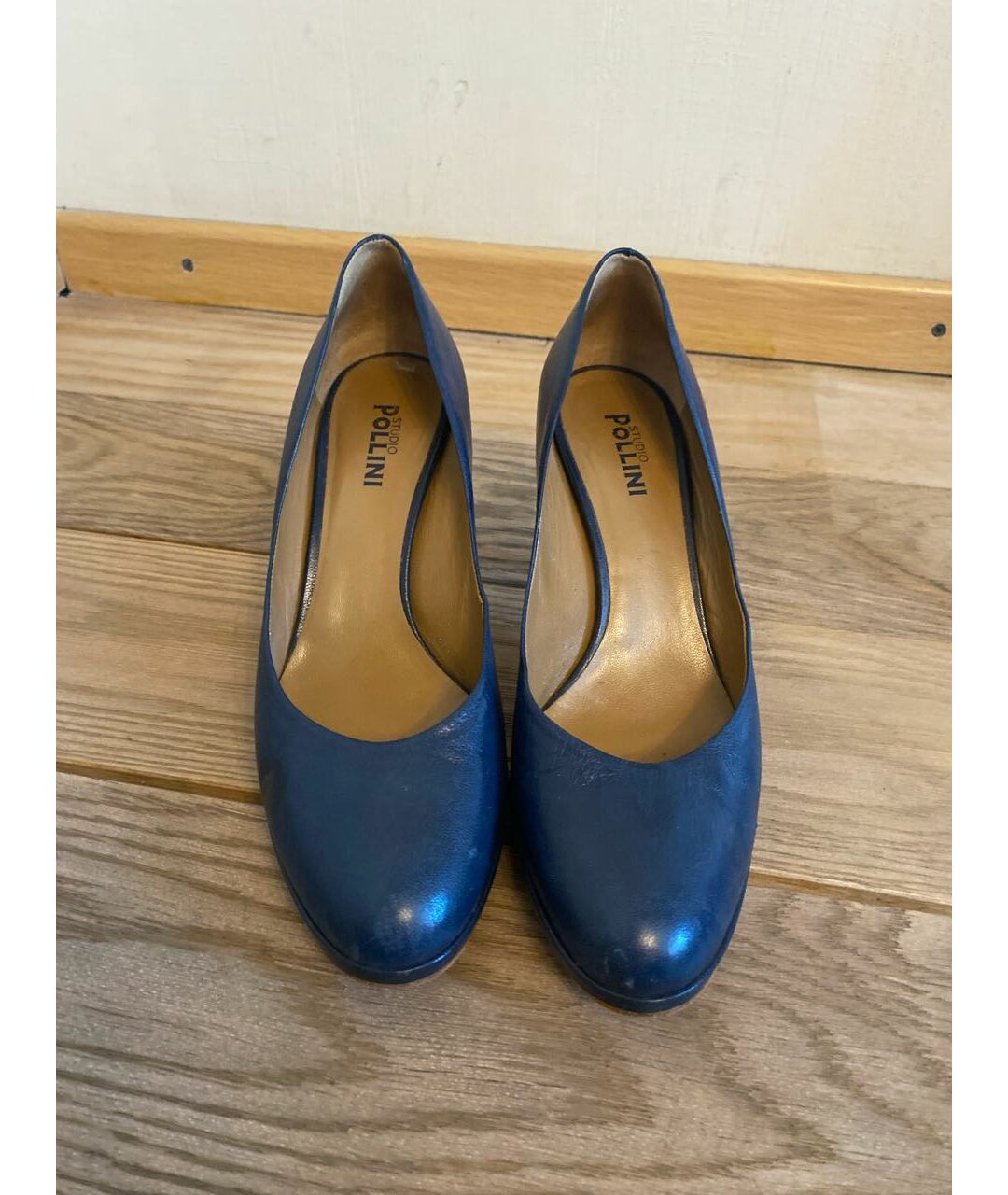 POLLINI Темно-синие кожаные туфли, фото 2