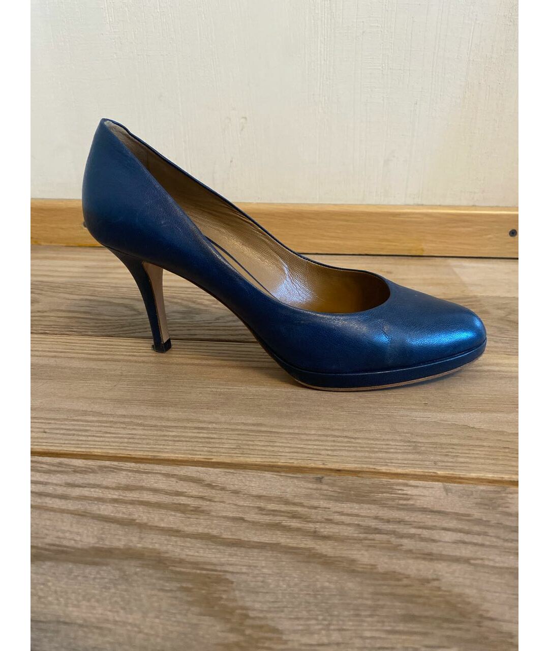 POLLINI Темно-синие кожаные туфли, фото 6
