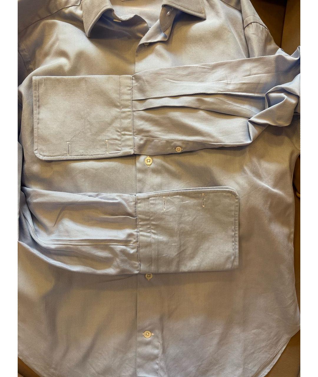 ERMENEGILDO ZEGNA XXX Голубая хлопковая классическая рубашка, фото 4