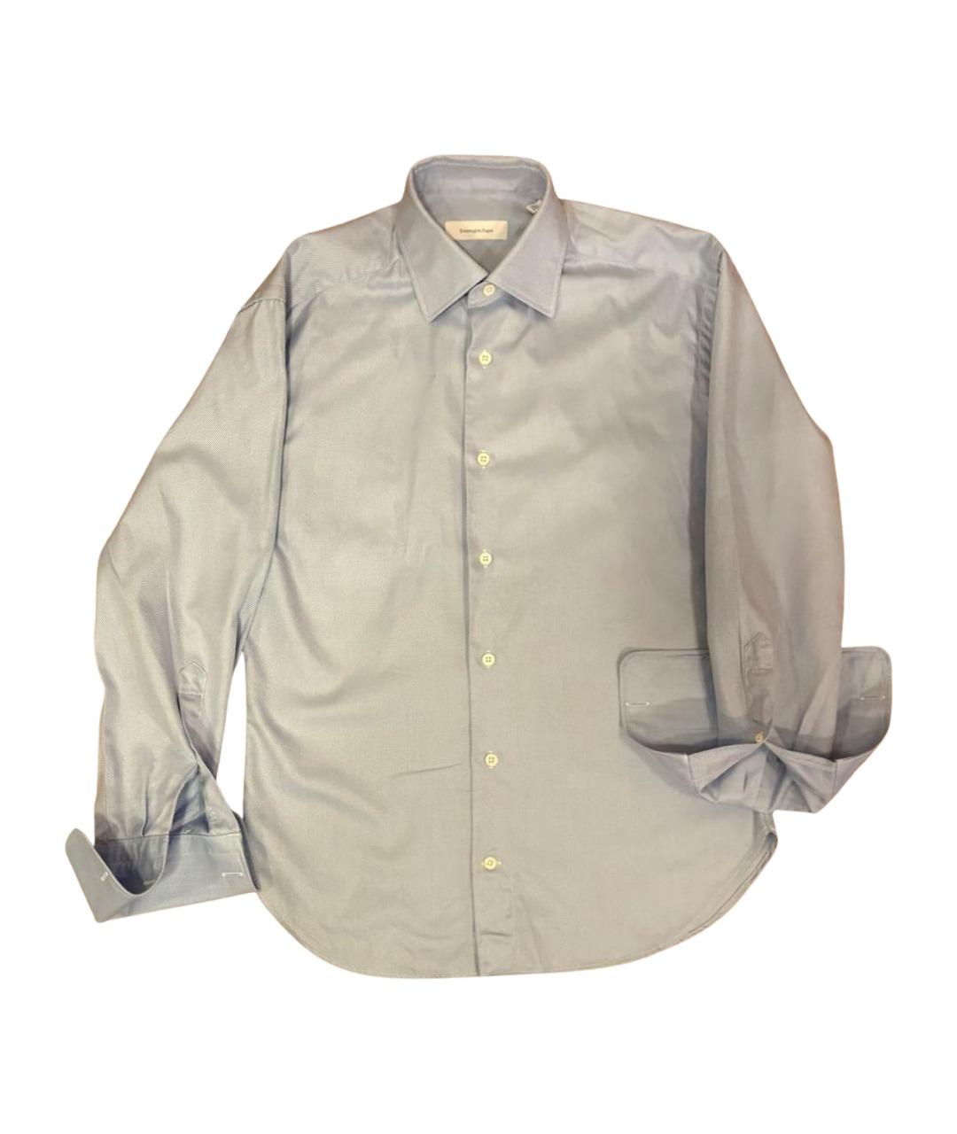 ERMENEGILDO ZEGNA XXX Голубая хлопковая классическая рубашка, фото 1