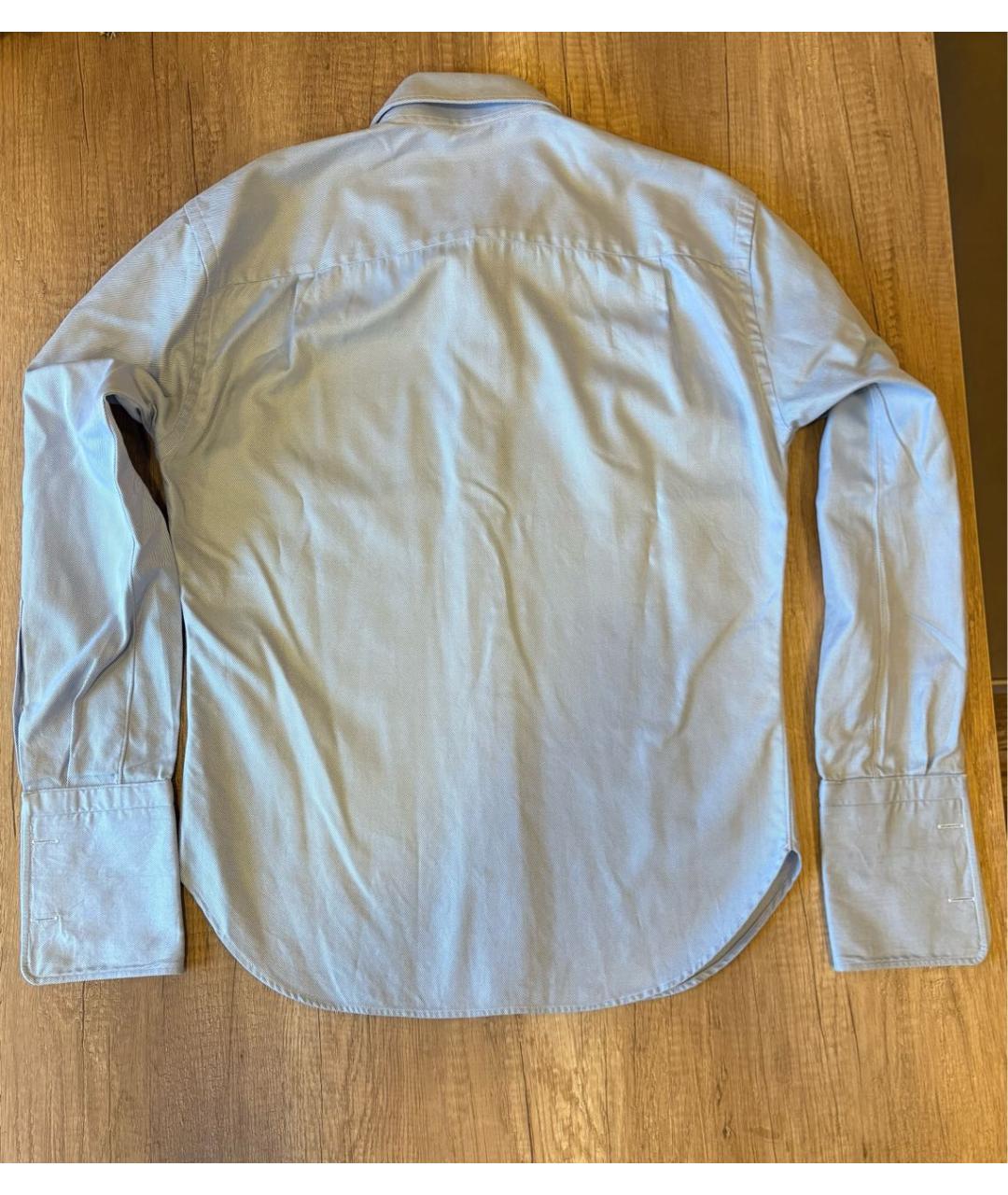ERMENEGILDO ZEGNA XXX Голубая хлопковая классическая рубашка, фото 2