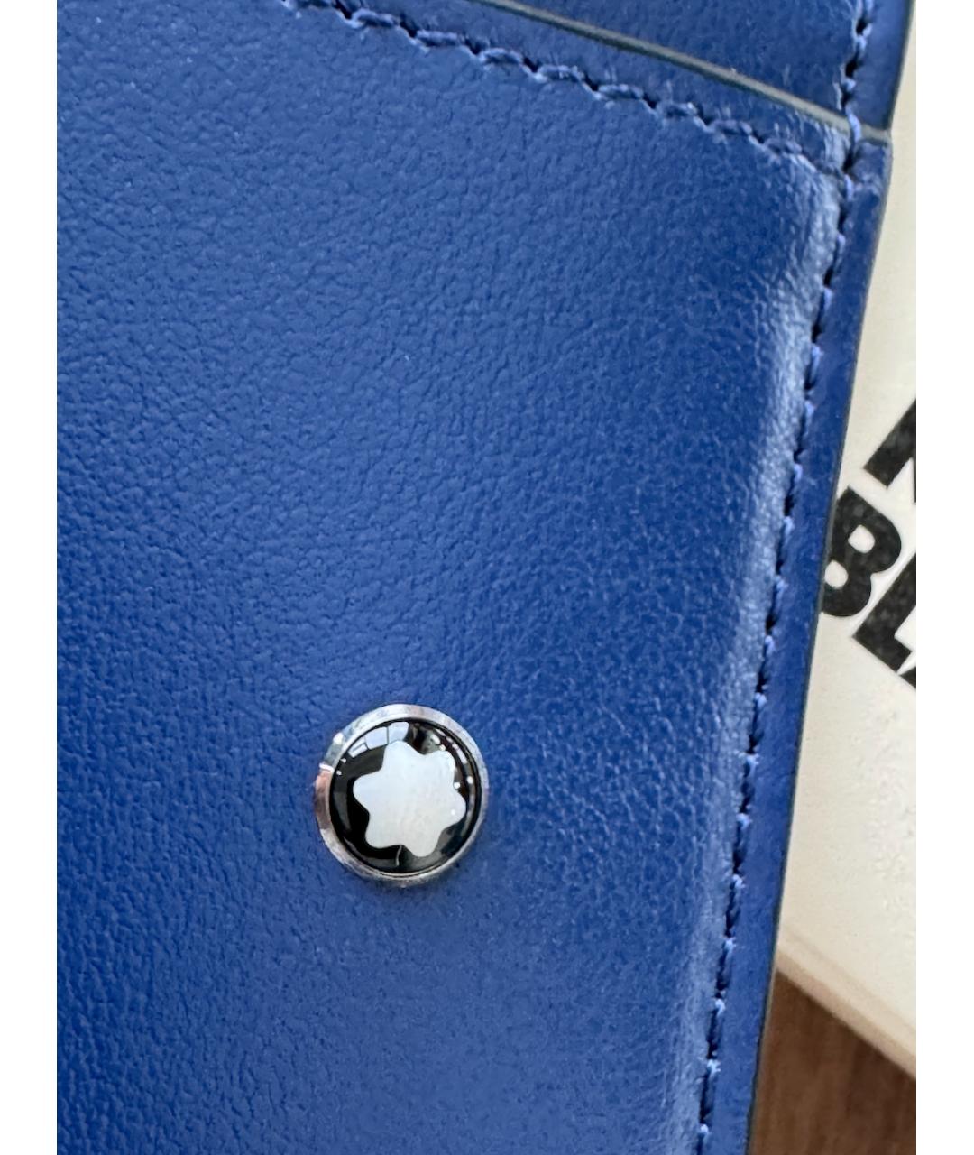 MONTBLANC Синяя кожаная визитница, фото 5