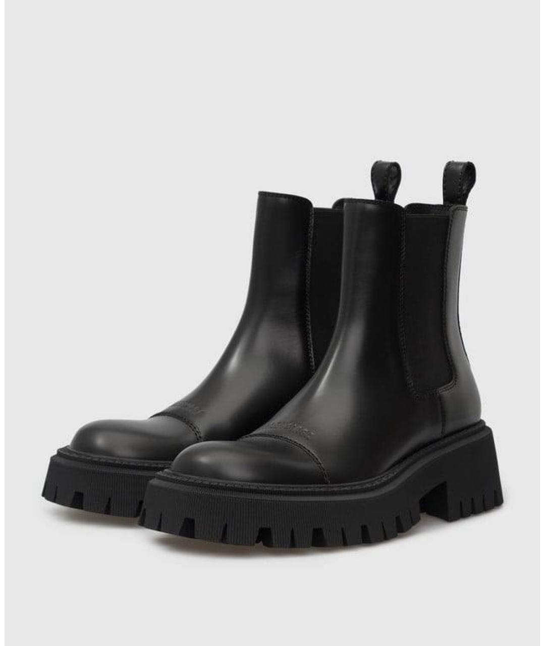 BALENCIAGA Черные кожаные ботинки, фото 2