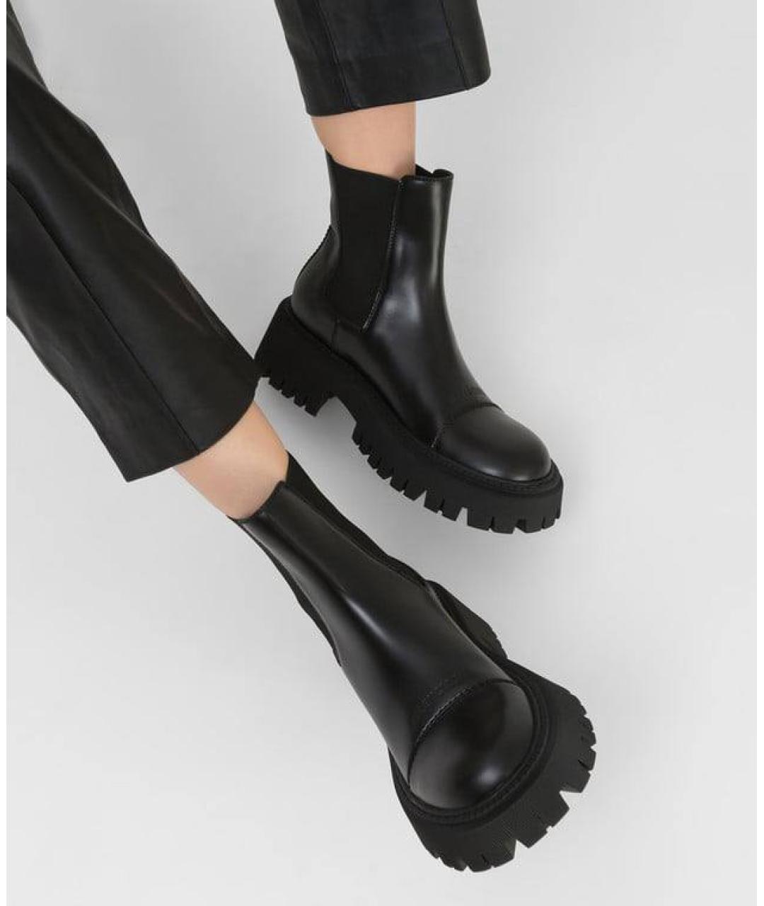 BALENCIAGA Черные кожаные ботинки, фото 5