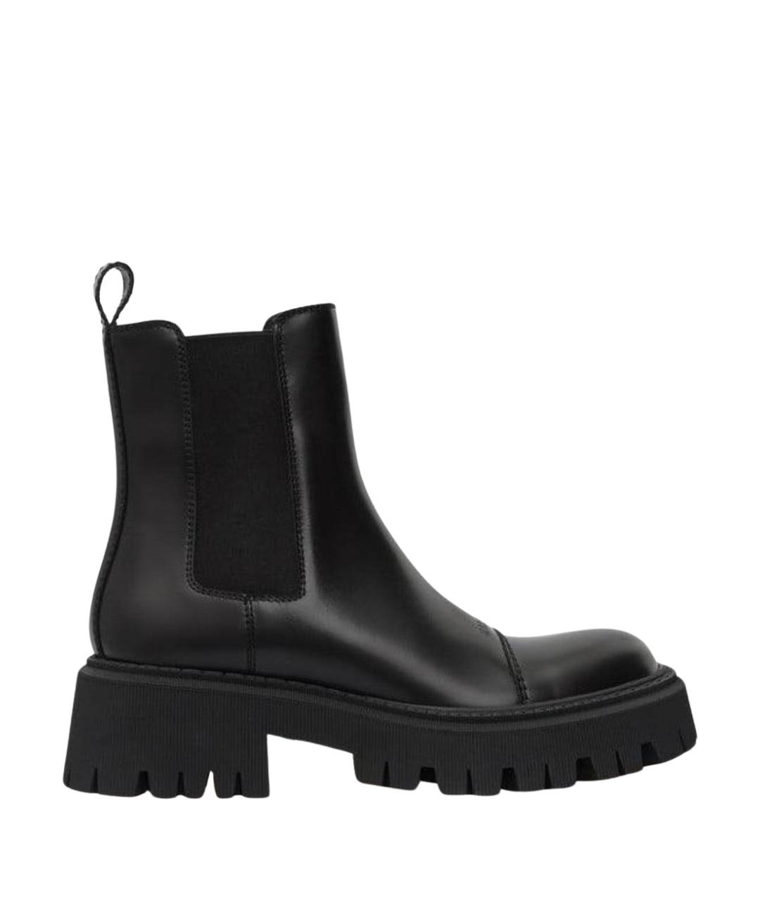 BALENCIAGA Черные кожаные ботинки, фото 1
