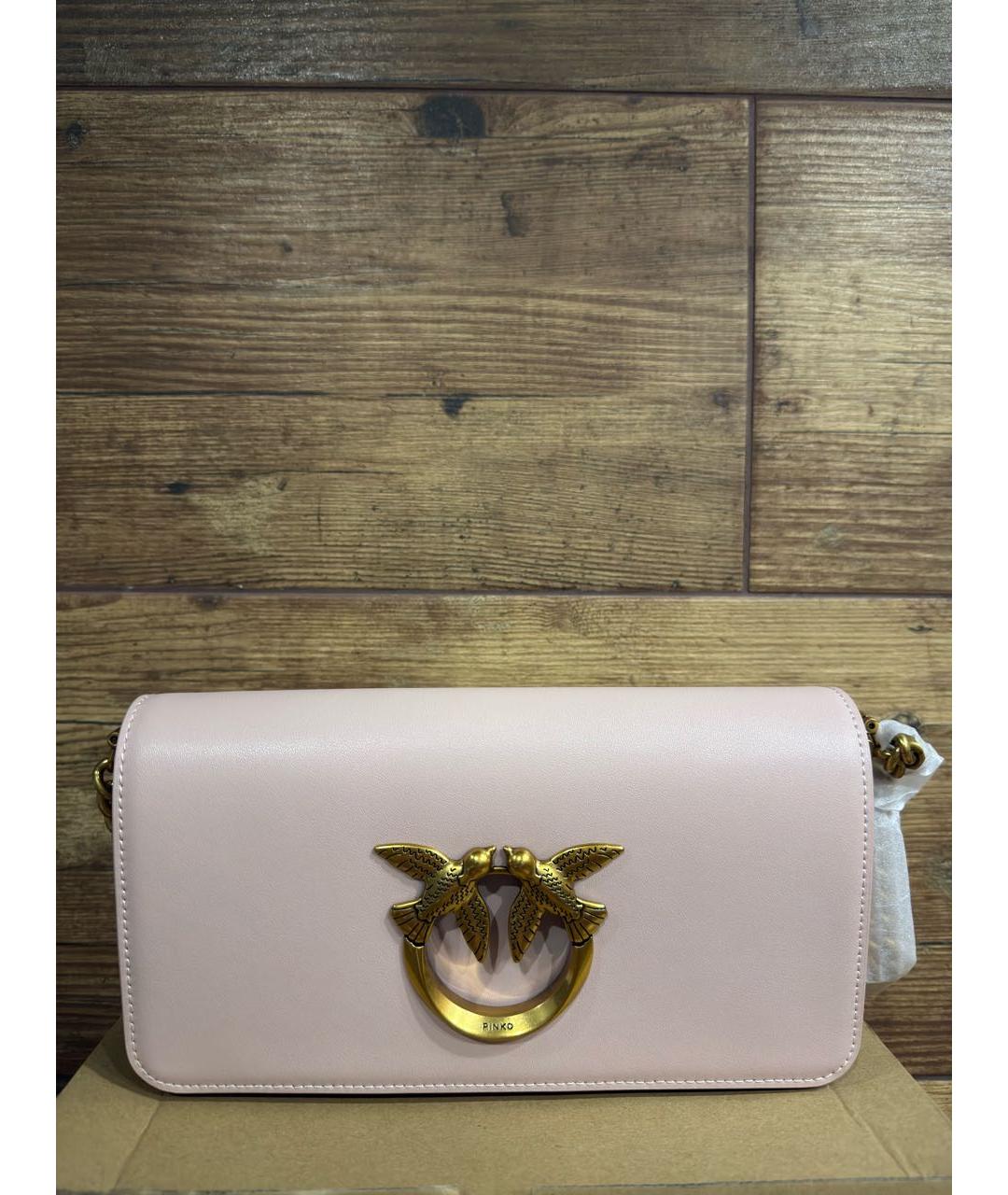 PINKO Розовая кожаная сумка через плечо, фото 4