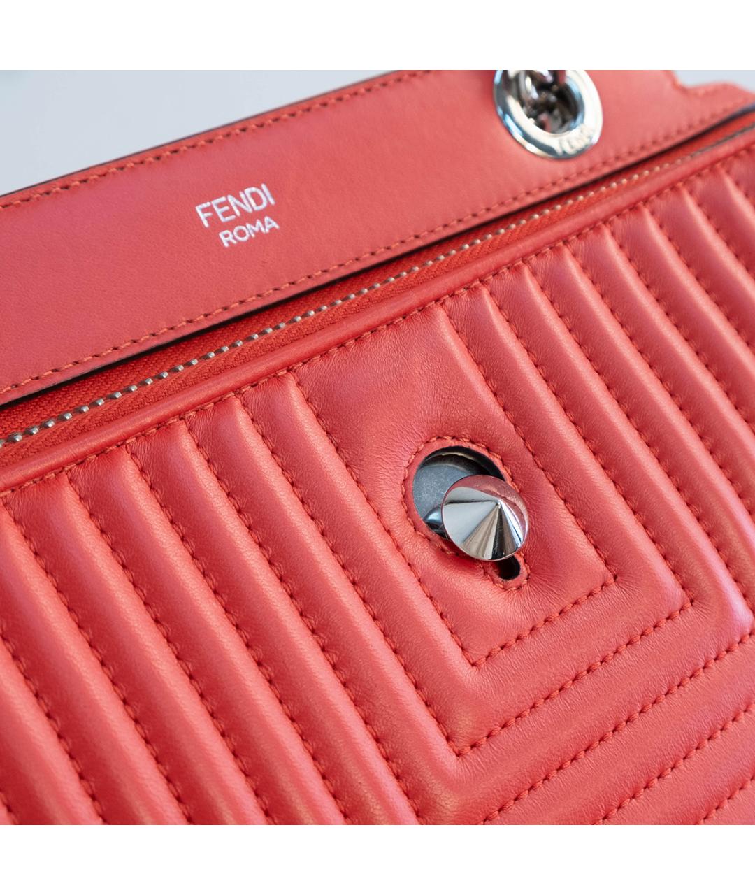 FENDI Красная кожаная сумка через плечо, фото 4