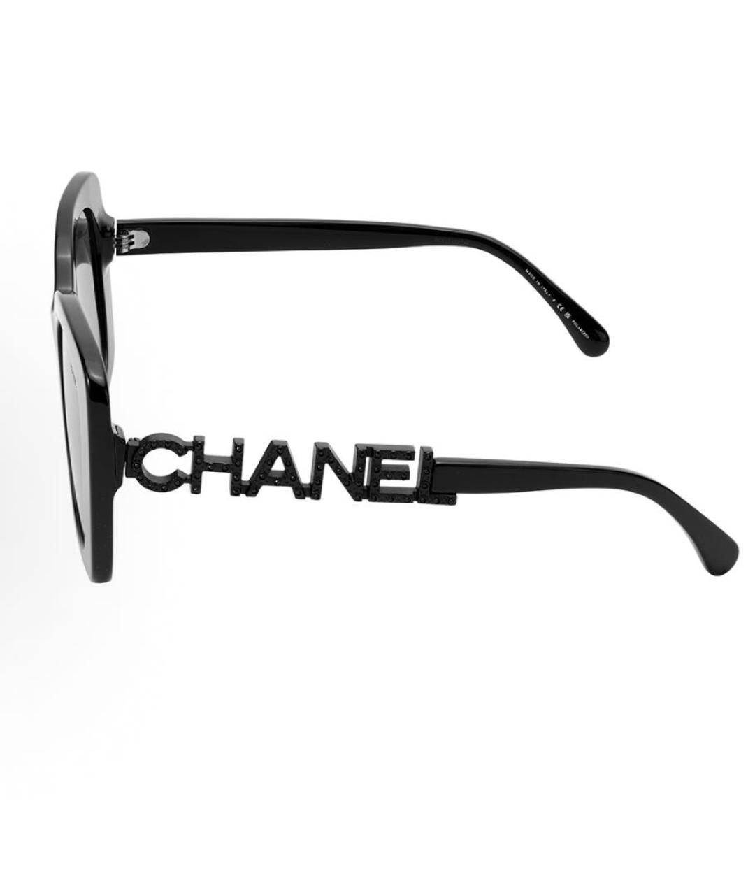CHANEL Черные пластиковые солнцезащитные очки, фото 3