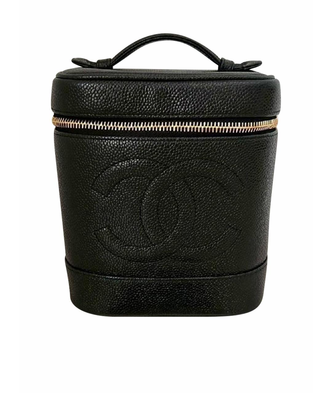 CHANEL Черная кожаная сумка с короткими ручками, фото 1