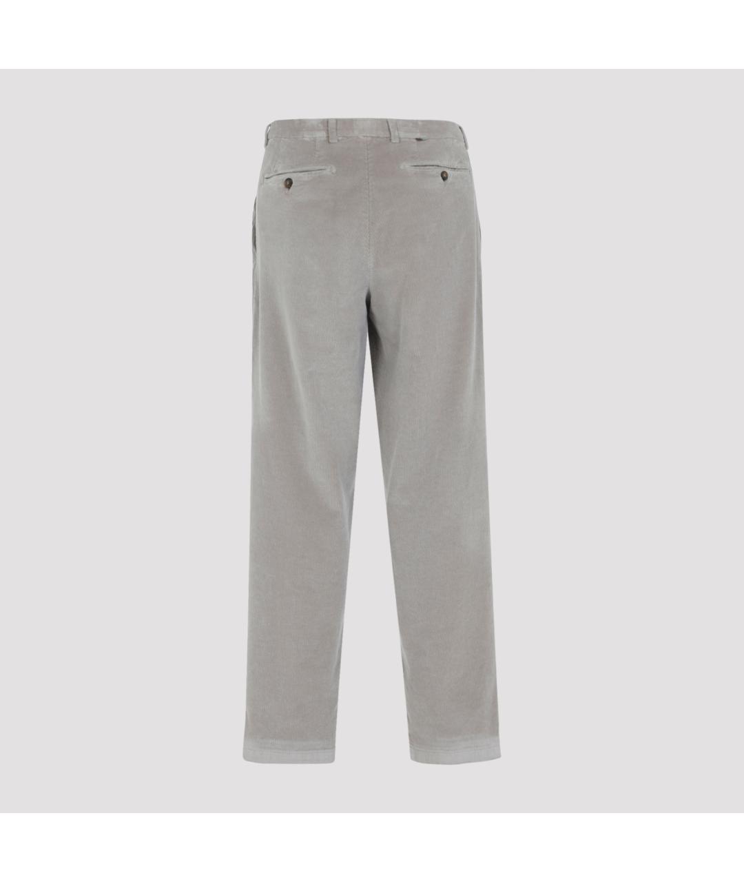 CANALI Серые хлопковые повседневные брюки, фото 3