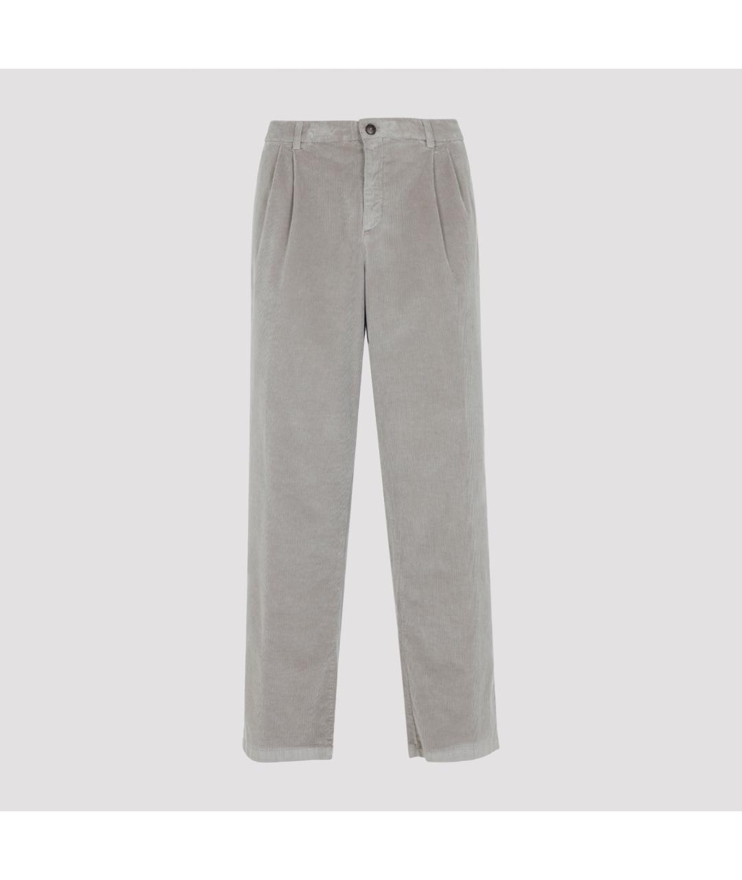 CANALI Серые хлопковые повседневные брюки, фото 2