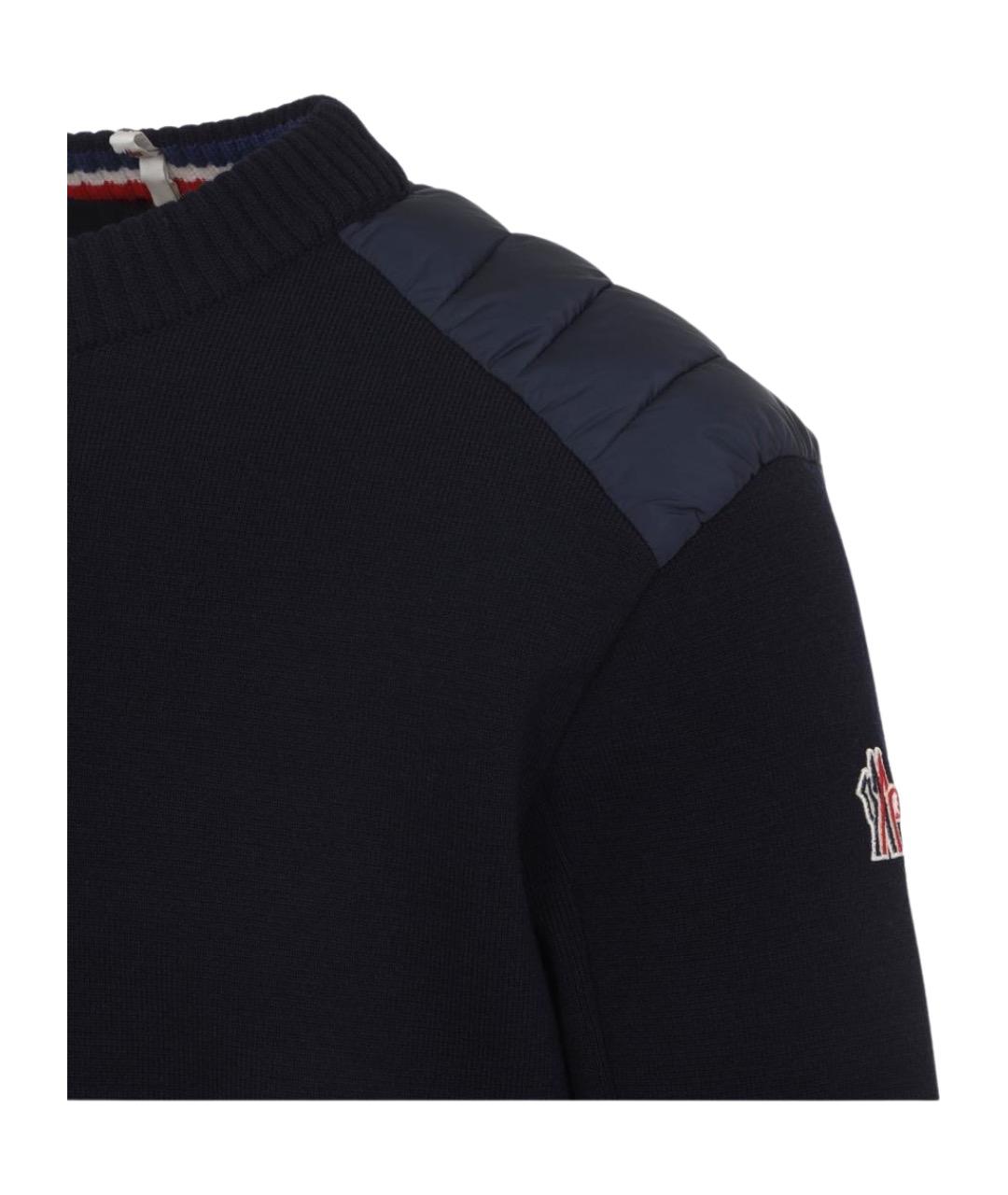 MONCLER GRENOBLE Синий шерстяной джемпер / свитер, фото 3