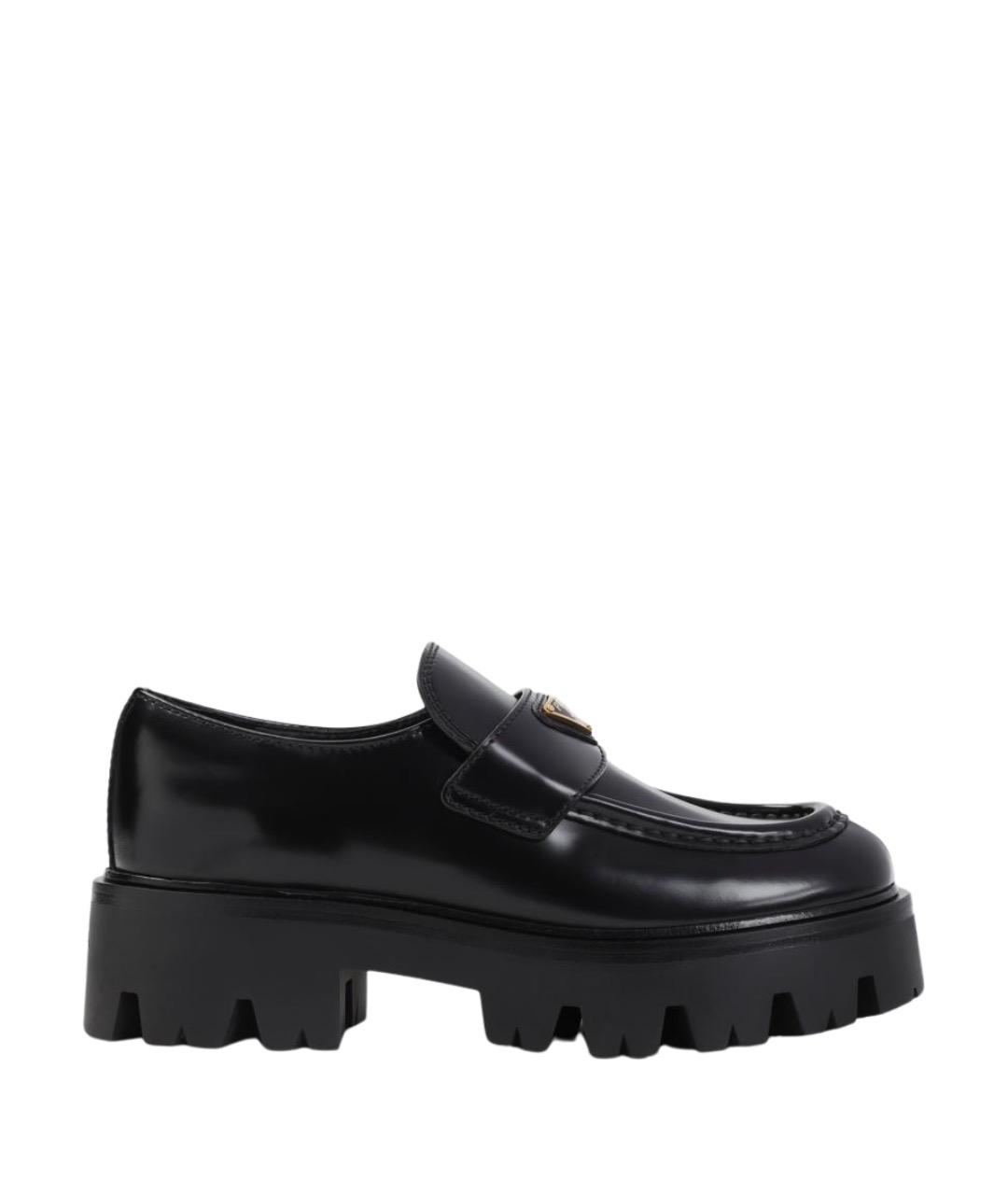 PRADA Черные кожаные лоферы, фото 1