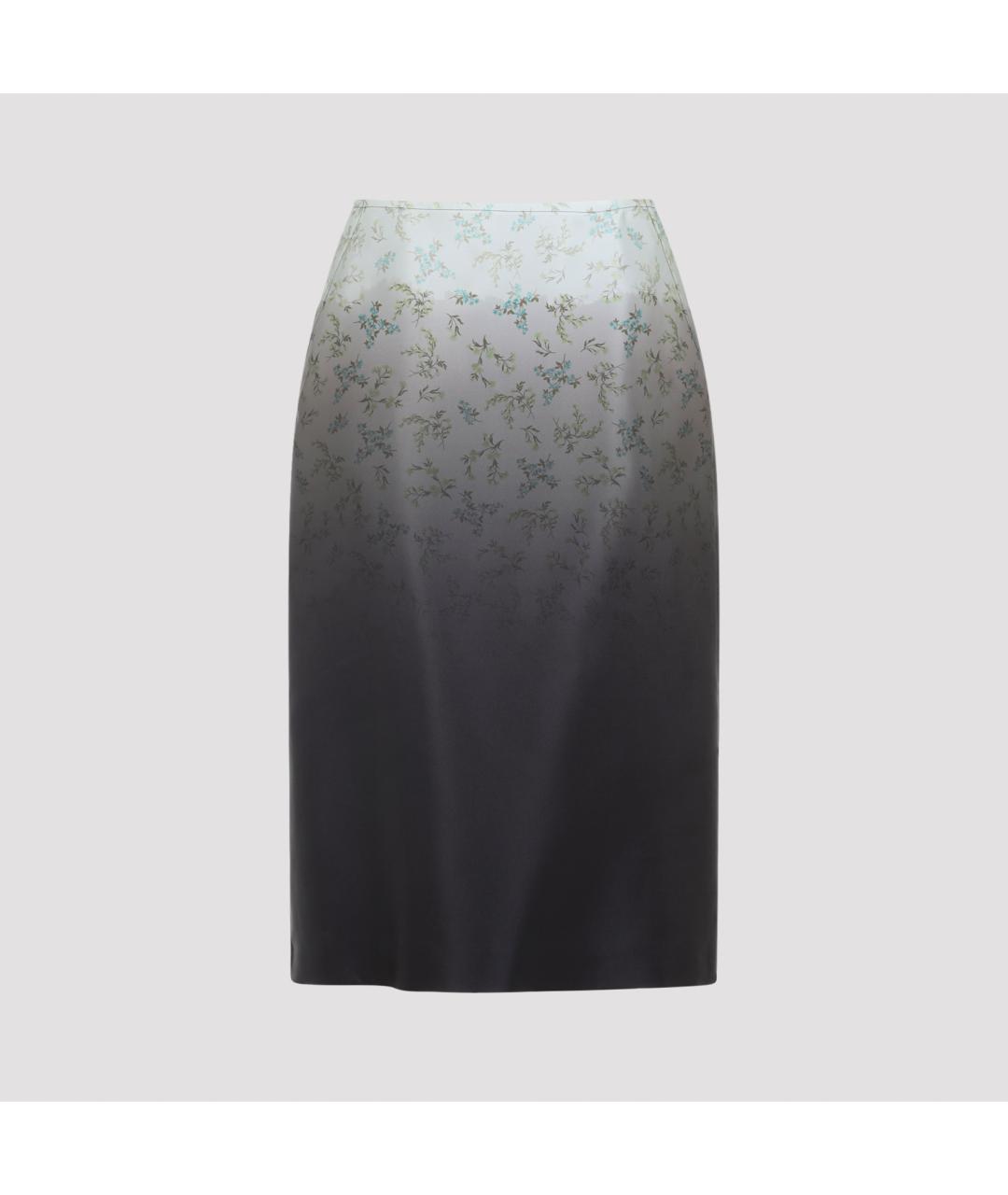 JIL SANDER Мульти шелковая юбка миди, фото 3