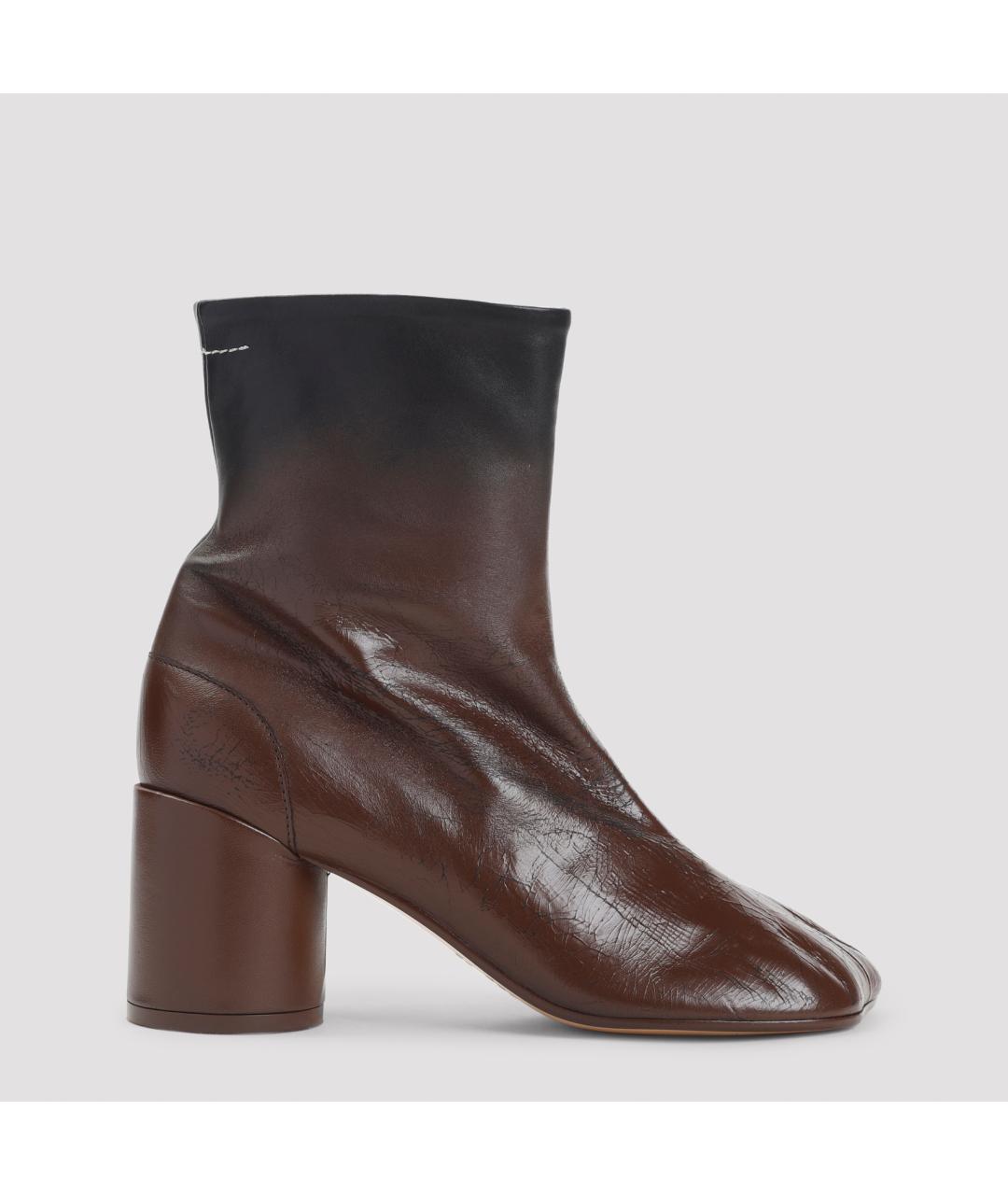 MM6 MAISON MARGIELA Коричневые кожаные ботильоны, фото 7