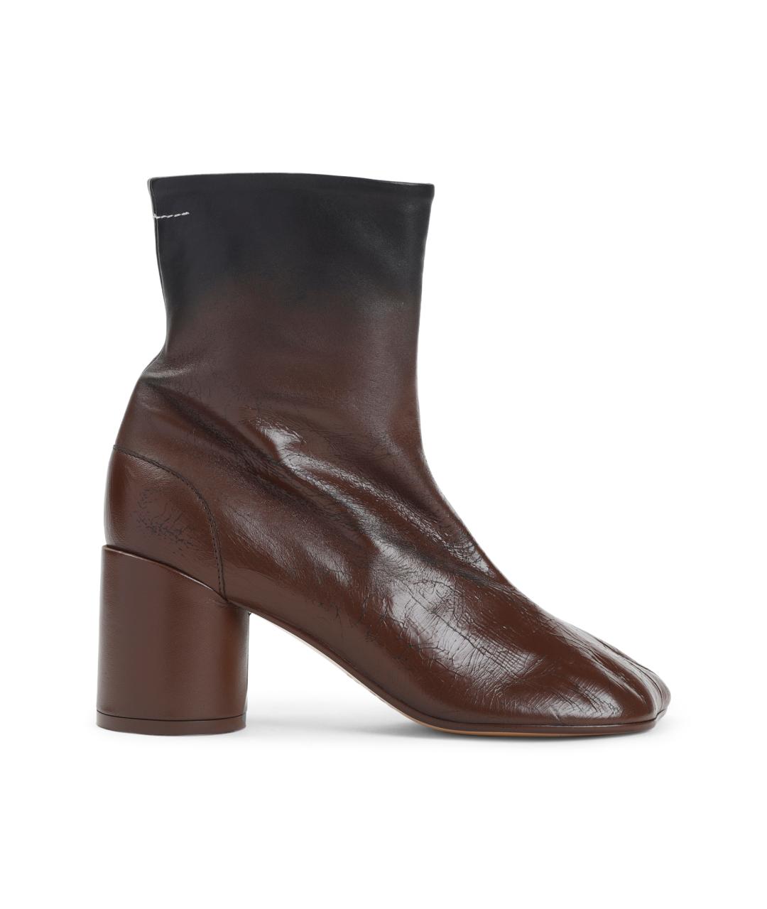 MM6 MAISON MARGIELA Коричневые кожаные ботильоны, фото 2