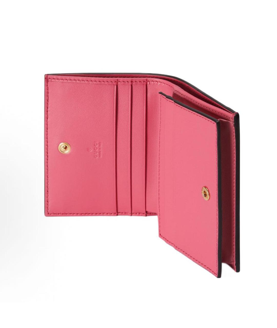 GUCCI Розовый кожаный кошелек, фото 4