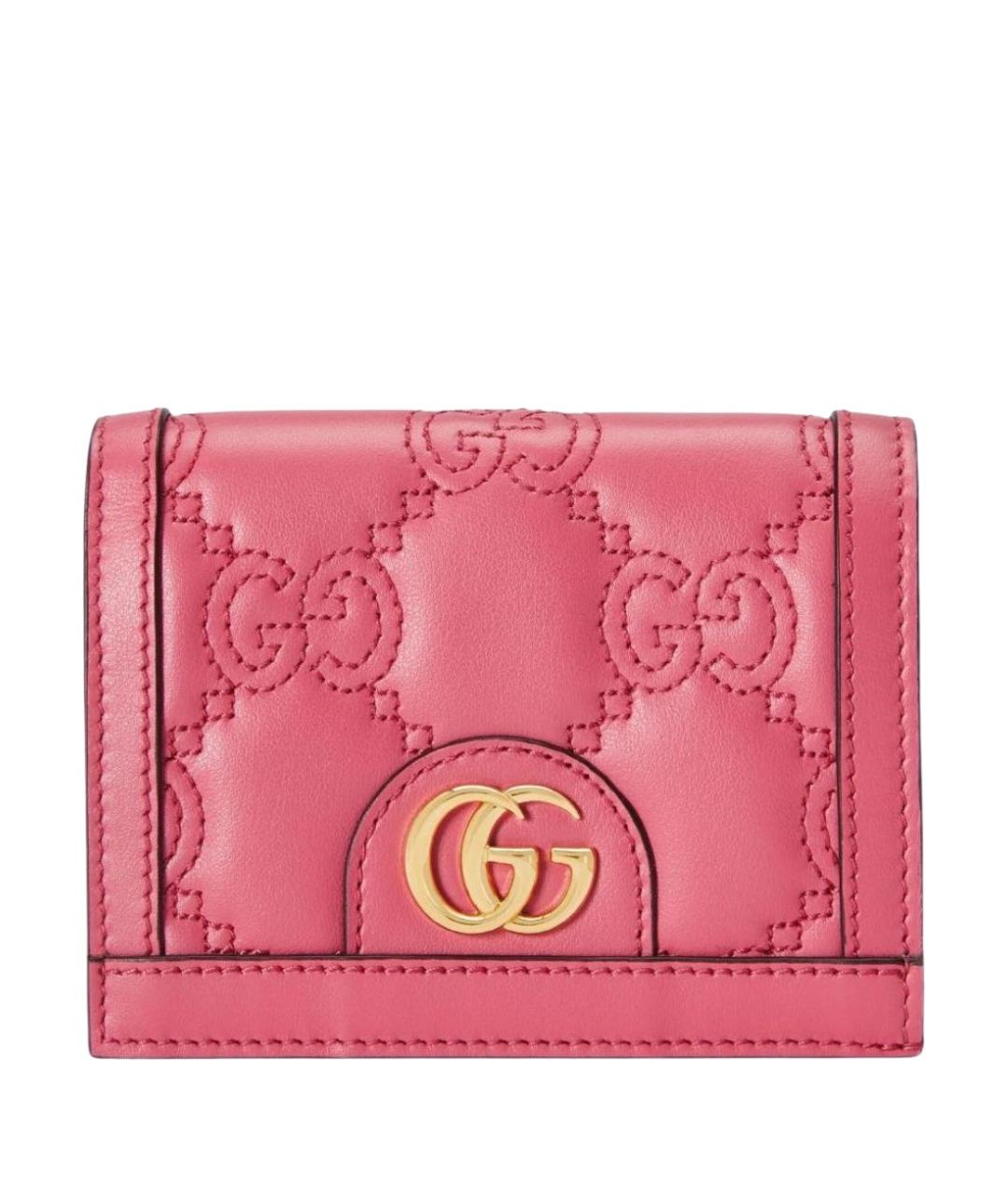 GUCCI Розовый кожаный кошелек, фото 1