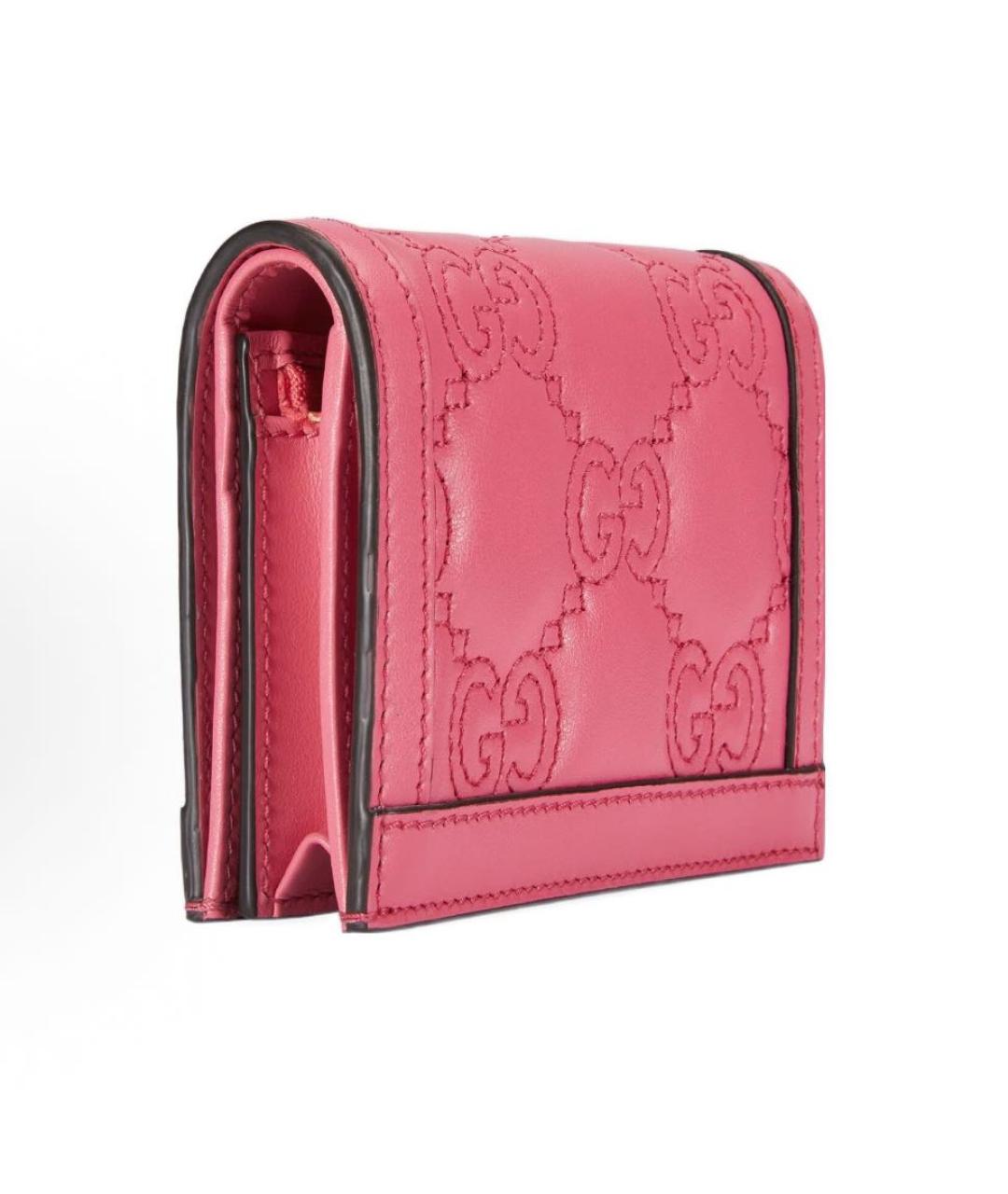 GUCCI Розовый кожаный кошелек, фото 2