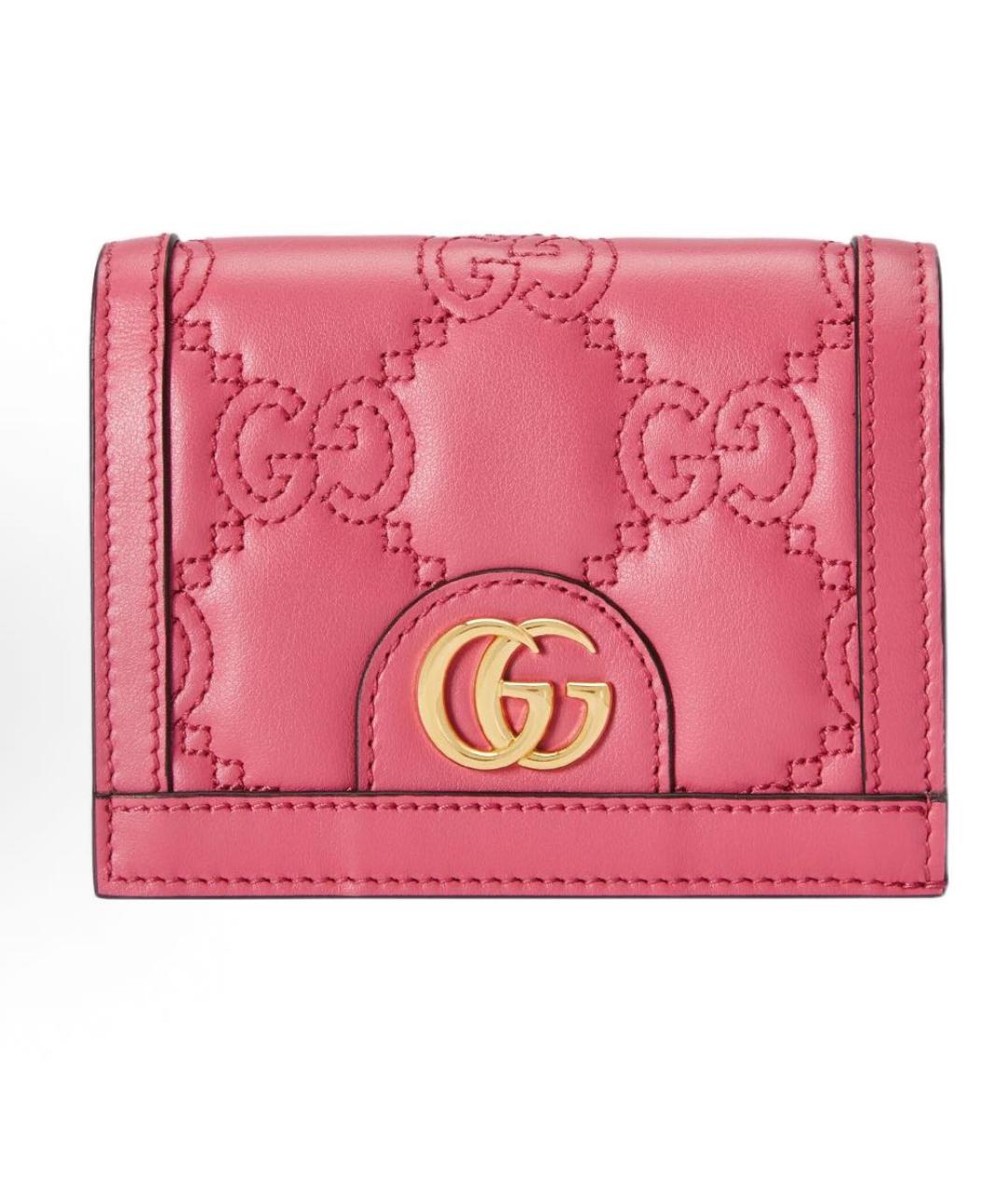 GUCCI Розовый кожаный кошелек, фото 5