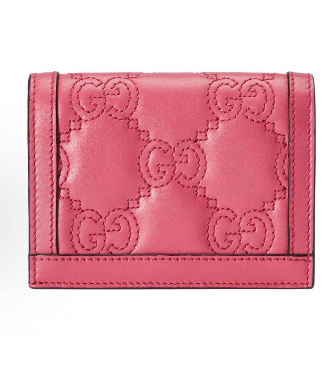 GUCCI Розовый кожаный кошелек, фото 3