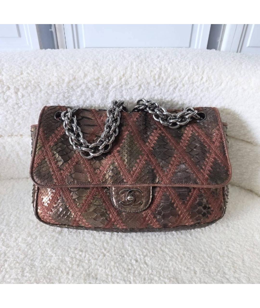 CHANEL Бордовая кожаная сумка через плечо, фото 5