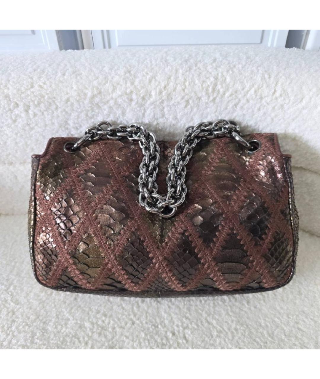CHANEL Бордовая кожаная сумка через плечо, фото 3