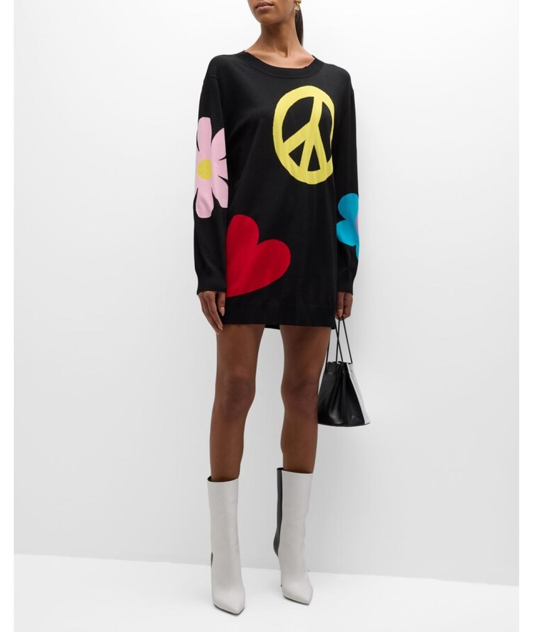 MOSCHINO Черное вискозное повседневное платье, фото 9