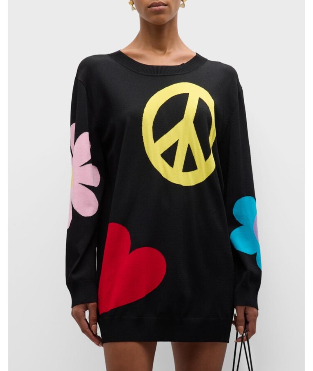 MOSCHINO Черное вискозное повседневное платье, фото 7