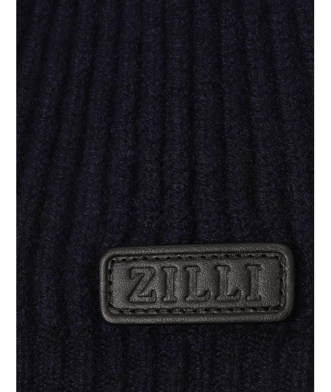 ZILLI Темно-синяя шерстяная шапка, фото 3