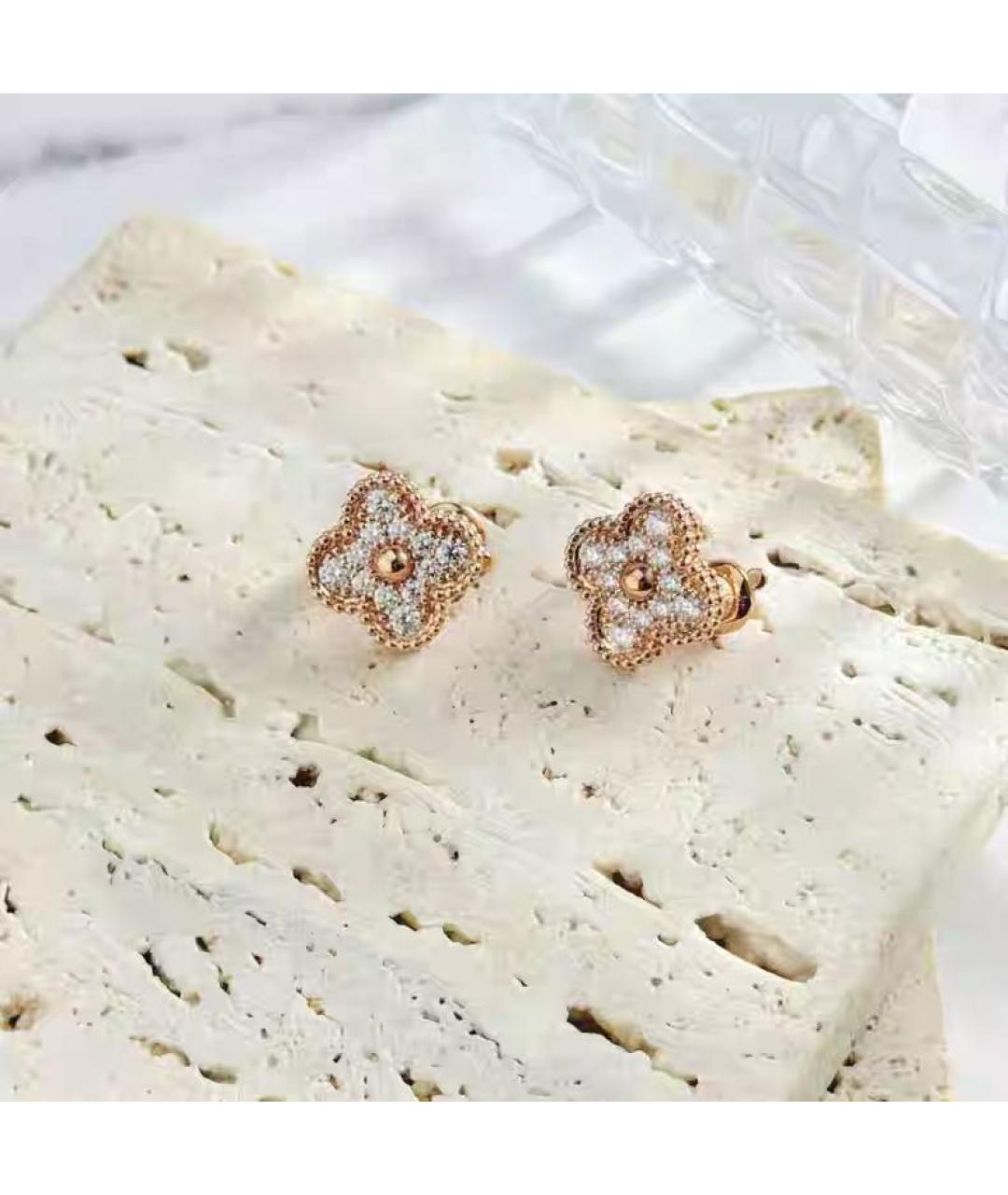 VAN CLEEF & ARPELS Желтые серьги из розового золота, фото 4