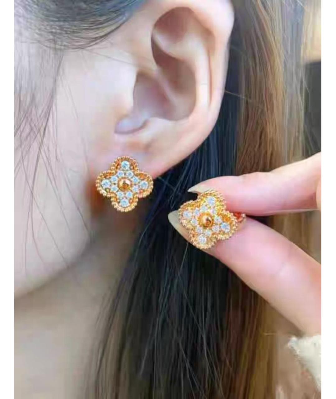 VAN CLEEF & ARPELS Желтые серьги из розового золота, фото 5