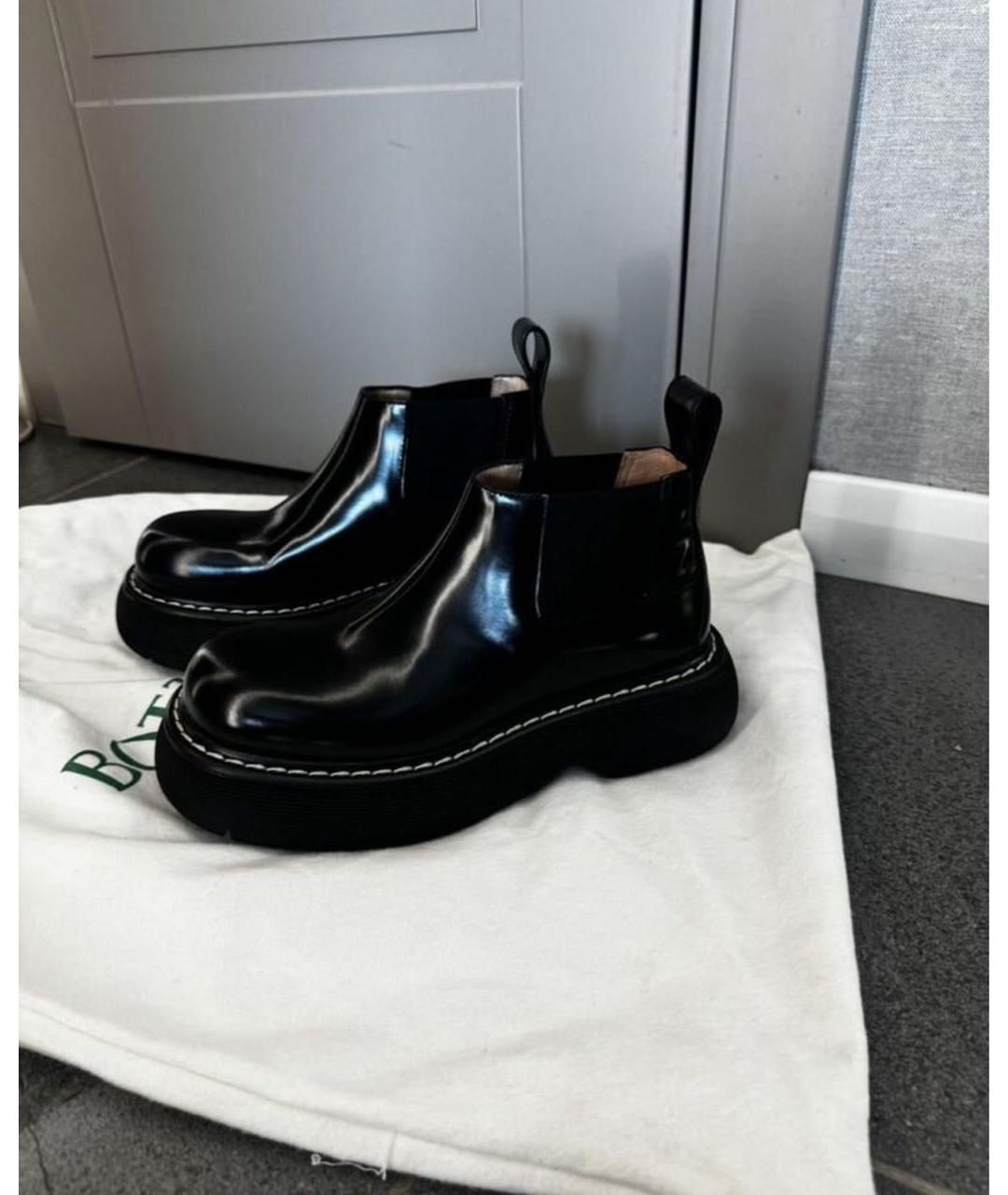 BOTTEGA VENETA Черные кожаные полусапоги, фото 3