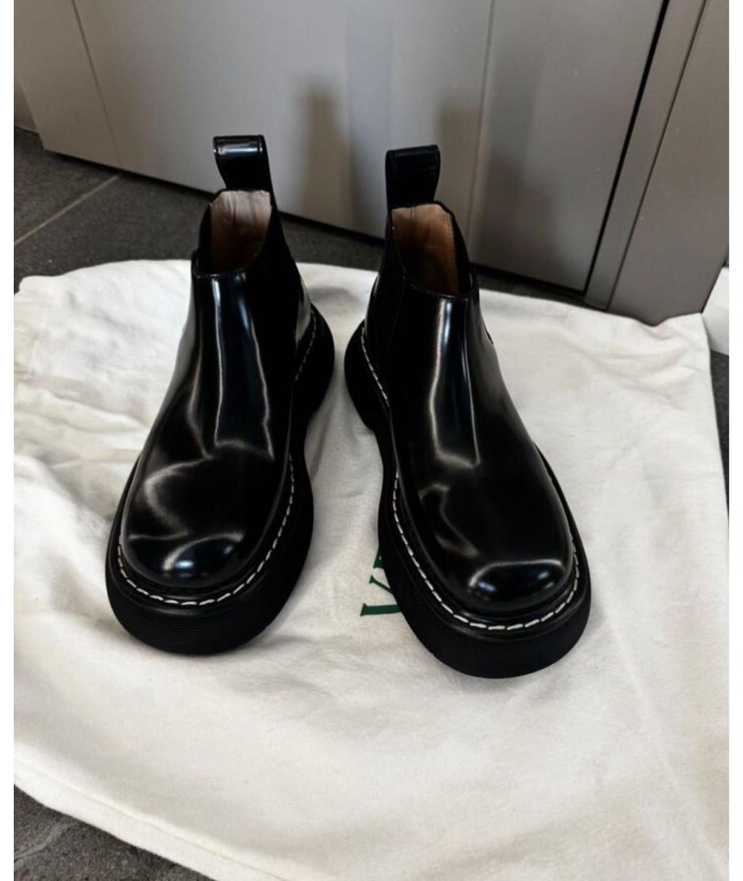 BOTTEGA VENETA Черные кожаные полусапоги, фото 2