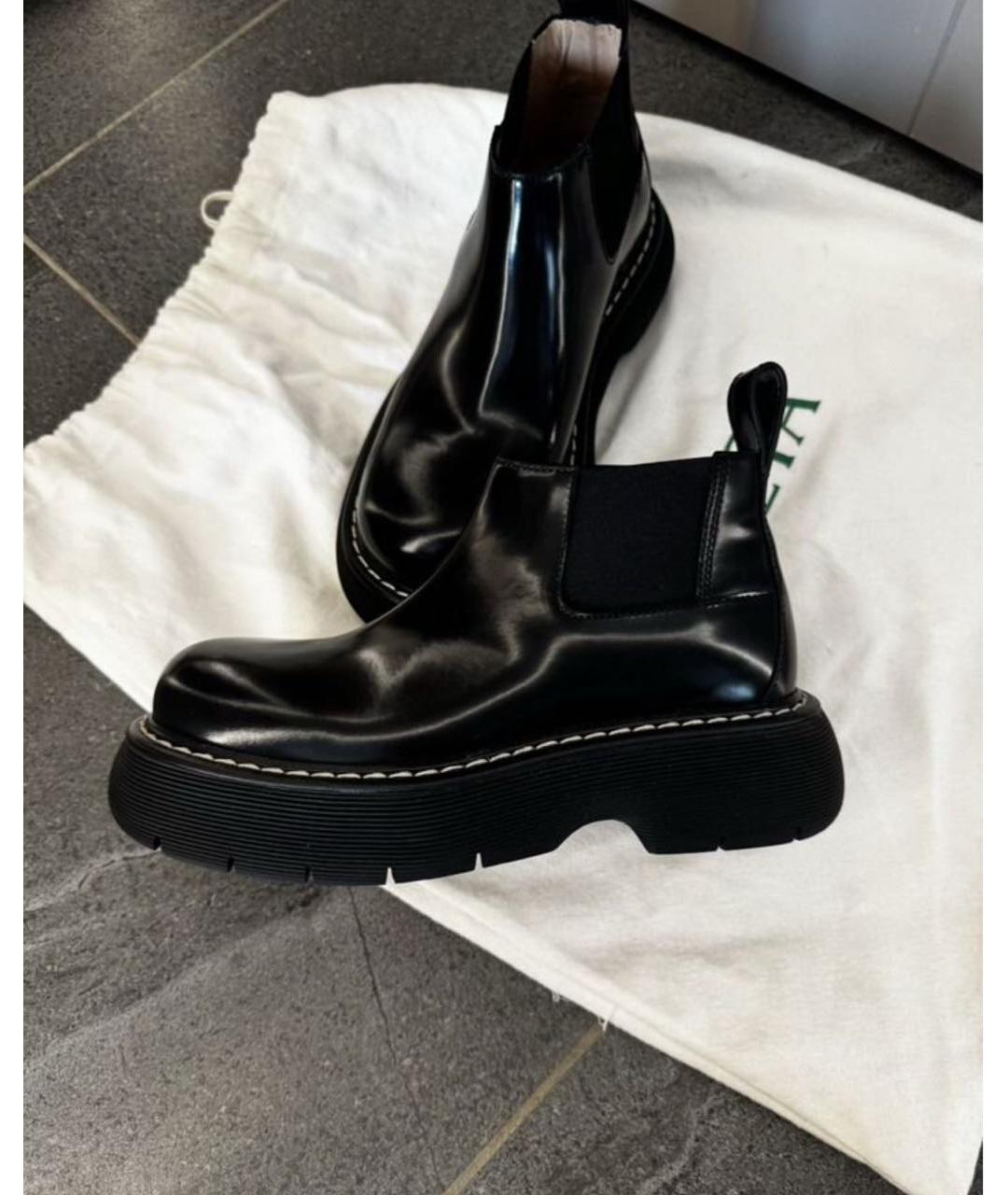 BOTTEGA VENETA Черные кожаные полусапоги, фото 6