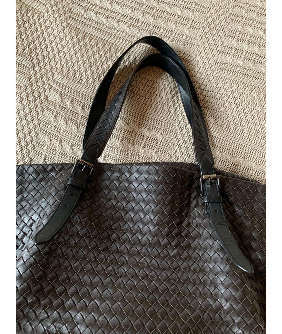 BOTTEGA VENETA Коричневая кожаная сумка тоут, фото 2
