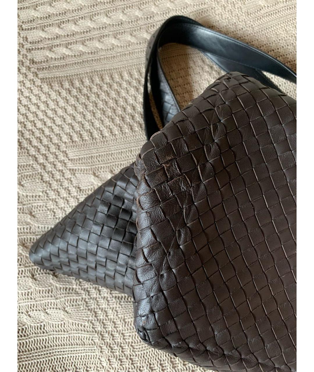 BOTTEGA VENETA Коричневая кожаная сумка тоут, фото 3