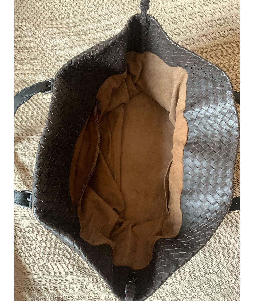 BOTTEGA VENETA Коричневая кожаная сумка тоут, фото 5
