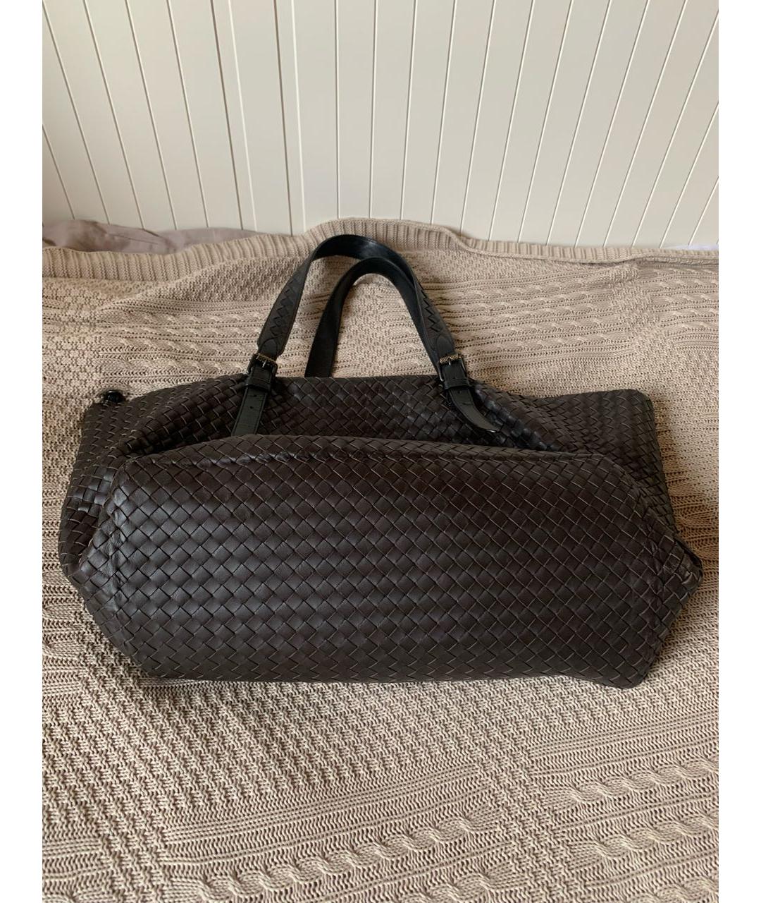 BOTTEGA VENETA Коричневая кожаная сумка тоут, фото 8