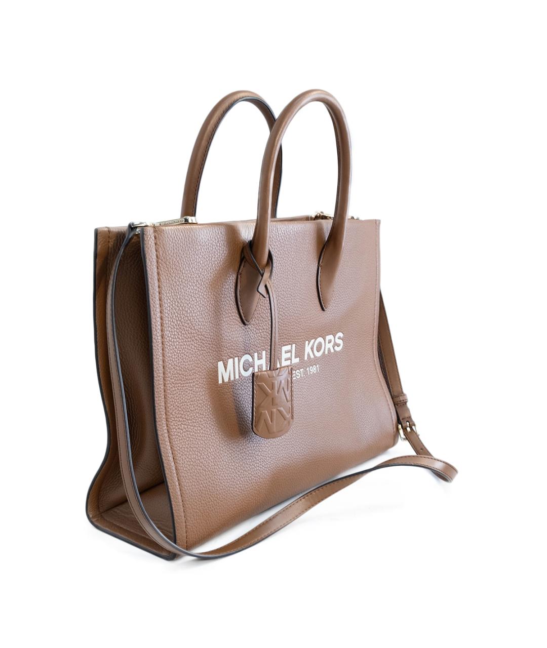MICHAEL KORS Коричневая кожаная сумка тоут, фото 2