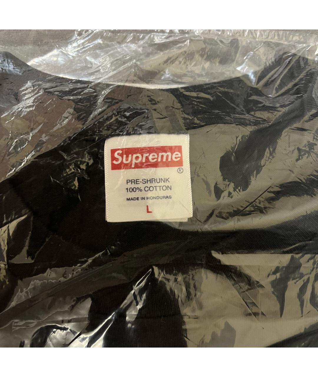 SUPREME Черная хлопковая футболка, фото 6